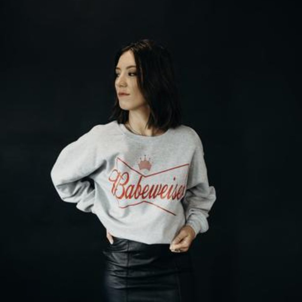 BABEWEISER SWEATSHIRT Handmade Graphic Crew - Picture 2 of 4
